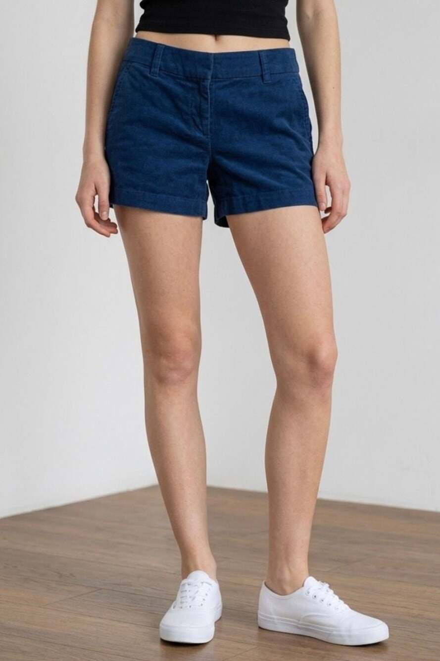 J.Crew Women's Re-Imagined Navy Blue Cotton Chino Shorts